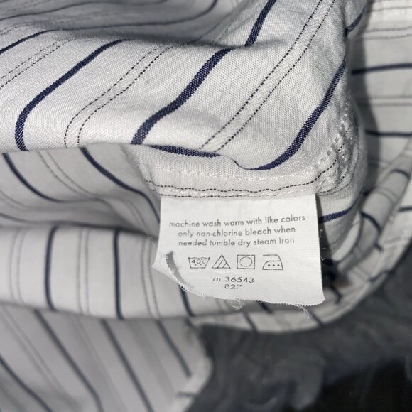 Donald Trump Sig Collection 15.5 34/35 White W/Blk Stripped Shirt French Cuff - Picture 8 of 8